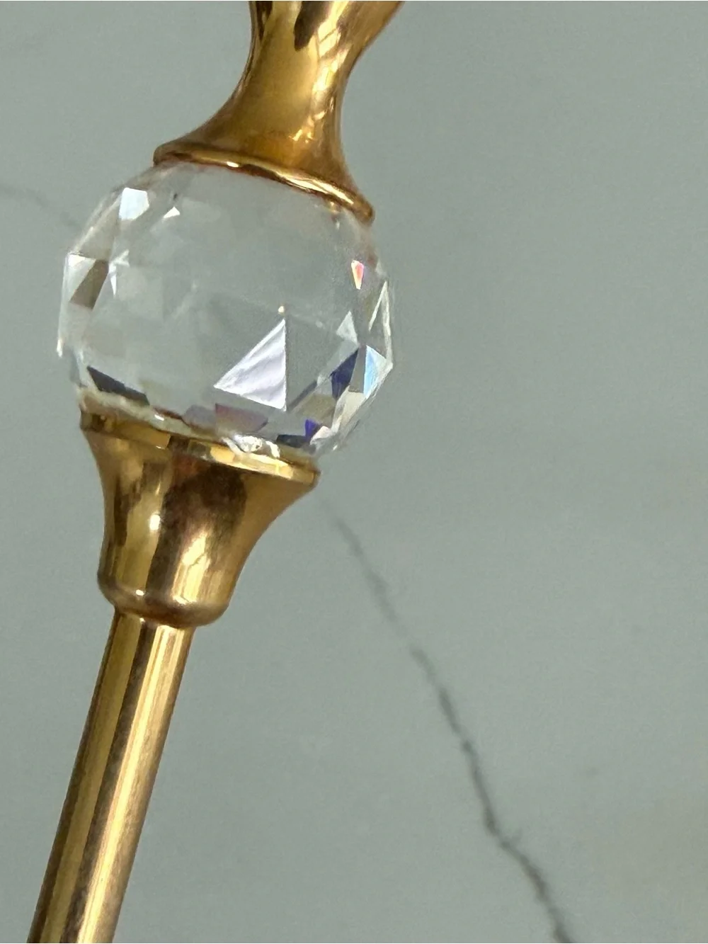 Valerio Albarello 24K Gold Plated Taper Candle Holder Set w/Swarovski Crystals